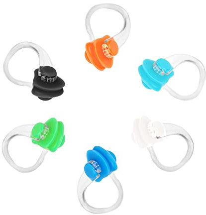 Gunwon 6 clips de nariz de natación, pinzas de nariz de silicona, clips de nariz de silicona suave, reutilizables, impermeables, para entrenamiento, principiantes, buceadores gratis (6 colores)