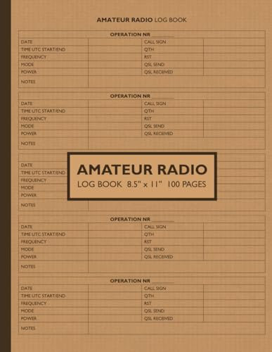 Amateur Radio Log Book: Daily Station Logbook for HAM Radio Operators | Brown Craft Cover