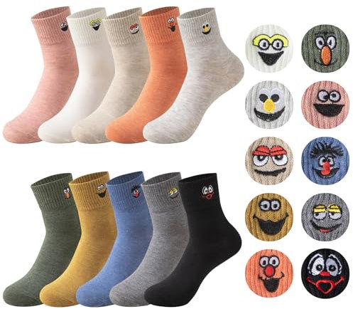 Sporzin Lustige Socken Damen 39-42 Socken Damen 35-38, 10 Paar Bunte Socke n Witzige Socke n Baumwollsocken