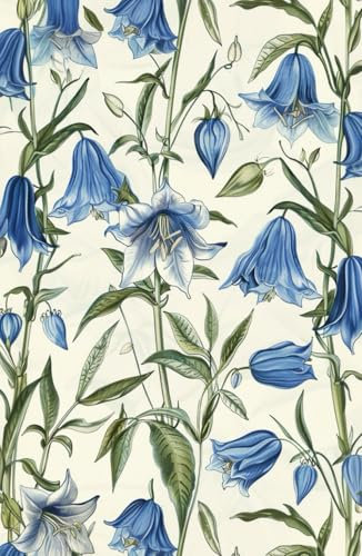 Canterbury bellflower notebook: Blue bellflower bound lined hardcover journal for home, school, lab, note-taking, work, and to-do lists 5.5x8.5 120 pages