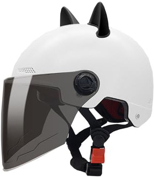 JATIBOSH Halbschalenhelm mit ECE-Zulassung Motorradhelm für Damen und Herren Erwachsene Rollerhelm Cruiser Chopper Skateboardhelm Motorradhalbhelm mit Visier