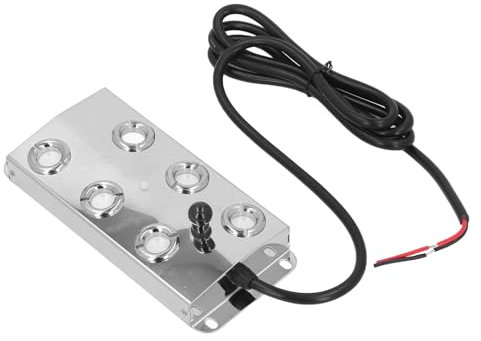 MENDUNER Water Mister Fogger, 1.5m Cable Ultrasonic Water Pond Fountain Fogger Stainless Steel 6 Heads Quiet Ultrasonic Mist Maker for Landscape Garden DC45-48V