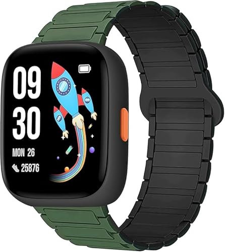 Blueshaweu Biggerfive Brave 2 - Cinturino per smart watch per bambini, in silicone magnetico, 22 mm, sportivo, con forte magnete, compatibile con BIGGERFIVE BARVE BW01 Kids Fitness Tracker Watch,