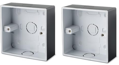 Surface Mounted Electrical pattress Box Black 1 Gang Stylish and Durable Box for Mounting Electrical Devices(2 Pack)