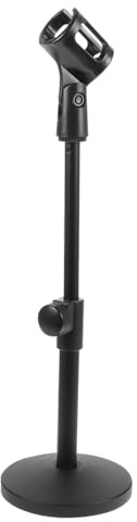 AKOOSY Metal Disc Microphone Stand for Streaming Desktop Mic Stand Adjustable Telescopic Arm for Podcast and Home Studio Use
