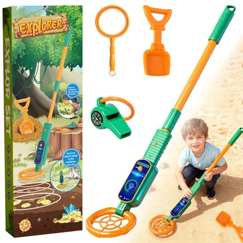 GBKDQQ Détecteur de métaux pour enfants, détecteur de métaux, portable pour enfants, avec indicateur sonore, détecteur de métaux pour enfants, réglable de 60 à 80 cm, pour l'exploration en plein air