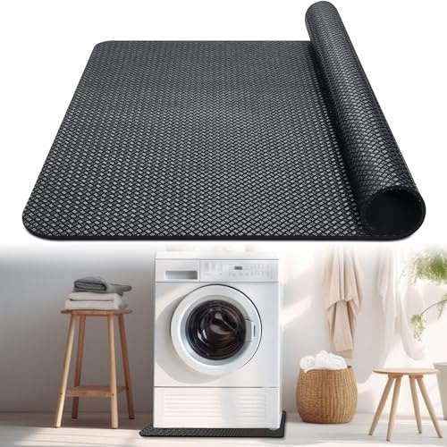 Alfombrilla antideslizante antivibración en ambos lados, para lavadora, 60 x 60 cm, alfombrilla de goma antideslizante, alfombrilla de silicona para frigorífico, ligera, resistente al agua, para