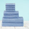 DTEX HOMES 8 Piece Towel Set 100% Egyptian Cotton 600 GSM, 2 Bath Towels, 2 Hand Towels, 4 Washcloths - Sky Blue