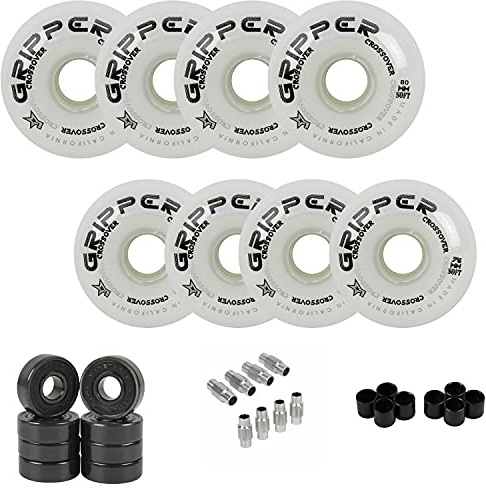 Labeda Gripper Roller Hockey Wheels + Hybrid Ceramic Bearings Soft White Hilo