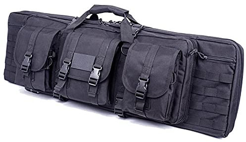 140 CM/55 Inch Double Rifle Bag - Waffentasche Mit Schulterriemen Für Die Aufbewahrung Double Gewehre Mit Pouches Compartments Tactical Rifle Rucksack