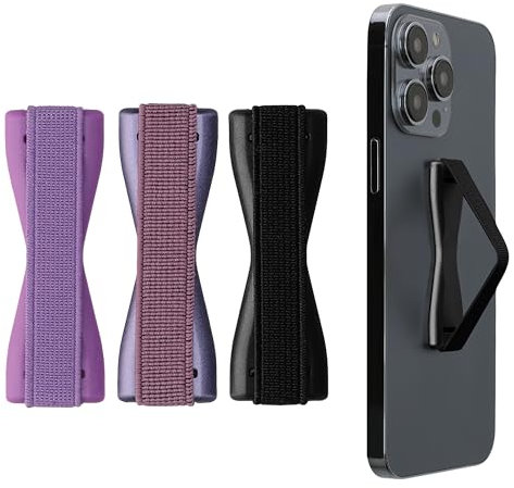 kwmobile Agarre elástico Universal para móvil - Banda de sujeción para Dedos - Set de 3X Correa traseras para teléfono