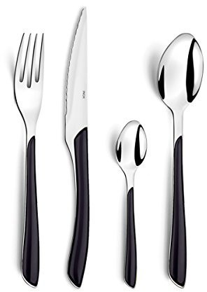 AMEFA - Tafelbesteck 24-teilig für 6 Personen – Eclat – Edelstahl 18/0, glänzende Oberfläche – Schwarz