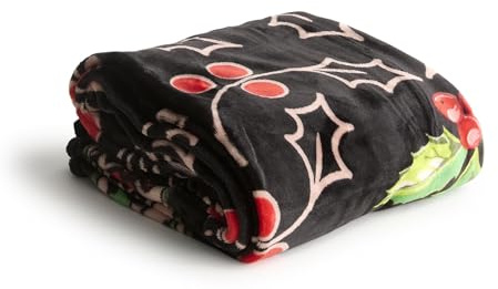 Vera Bradley Women's Fleece Plush Throw Blanket, Holly, One Size