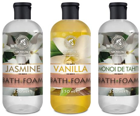 Badeschaum Set Vanille & Jasmin & Monoi de Tahiti 3x350ml - Schönheit - Baden - Körperpflege - Entspannung - Aromatherapie - SPA - Schaumbäder