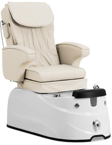 physa Electric Pedicure Chair - with illuminated foot tray and massage functions - 105 W - 150 kg - cream Pedicure station Massage pedicure chair Pedicure massage chair Pedicure spa chair
