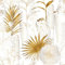 SOEWIOU Peel and Stick Wallpaper, Gold/White Palm Leaves Floral Vintage, Light Chrysanthemum, Waterproof Self Adhesive, 44.5*300CM, 10.5sqm/Roll