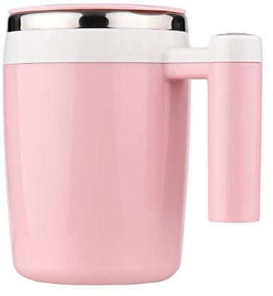 YIWEOG Vaso mezclador eléctrico Taza autoagitadora de 380 ml con tapa Agitación magnética automática Taza de café eléctrica de acero inoxidable Taza de café automezclante para café Leche Cacao Chocola
