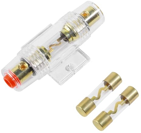 Flaconi Fusibili Auto,Portafusibili a Innesto Impermeabile,Portafusibile,30 Amp Portafusibile AGU con Due Fusibili di Tipo,Fusibili,Adatto per Auto,Audio,Allarme,Amplificatore,Compressori (80A)
