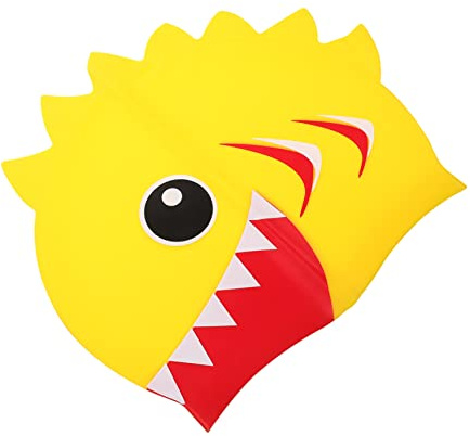 UPKOCH Cartoon Swim Cap for Boy Girl Silicone Bathing Hat for Boys and Girls Adorable Design for Toddlers Dinosaur