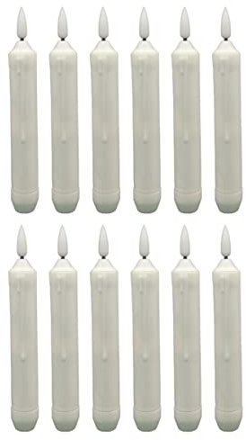 DIYEAH 12 Candele Elettroniche A Batteria Candele Tremolanti Dimmerabili Alimentate A Corrente Continua Senza Tremolanti Decorazioni Natalizie A LED Bianchi