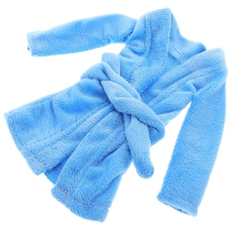 VICASKY Kleiner Puppen Bademantel Aus Weichem Stoff Universell Für Puppen Geeignet Blaues Roben Accessoire Für Puppenhaus Partys Und Freizeit