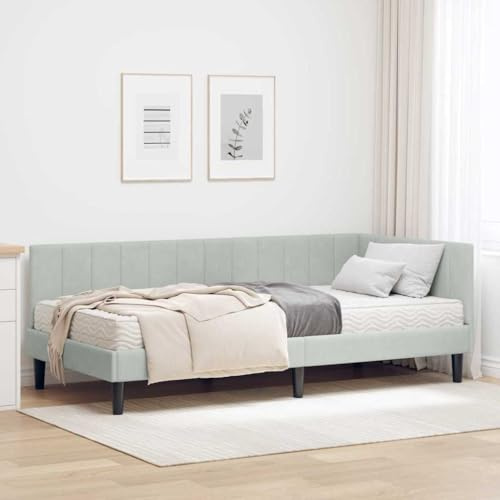 vidaXL Letto Angolare - Soluzione Moderna per Dormire, Mobili per Camera da Letto, Materasso in Schiuma Confortevole, Design Minimalista, Configurazione Perfetta