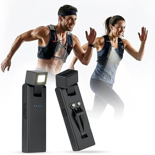 Tolesum Lot de 2 Lampe de Course LED à Clip 3300lm, Lumière Sécurité Rechargeable USB-C, Aimant 180°, Indicateur Batterie, Ultra-Légère 30g, Étanche pour Jogging, Chien, Vélo, Camping