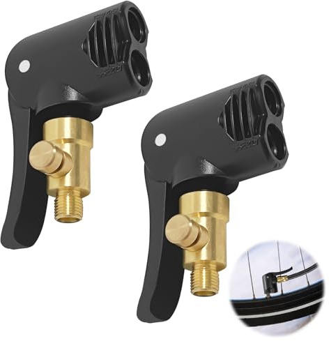 Klerbesh 2 Piezas Adaptador Válvula Fina Presta Schrader, Latón Adaptador de válvula de Bici a Coche para compresor, Boquilla de inflado rápido para neumáticos de Moto y Bicicleta (2 Pcs)