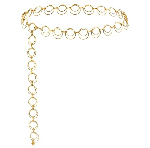 Zolara Ceinture Chaine pour Femme, 105 CM Chaîne de Taille, Chaîne de Taille Réglable, Adaptée aux Jupes, Jeans et Robes