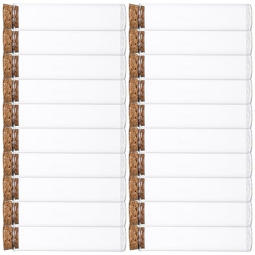 PRETYZOOM Set de 20 Botellas de Vidrio con Tapa de Madera 60ml para Guardar Cerillas y Decorar con Diseño Transparente Adecuado para Exhibición y Manualidades