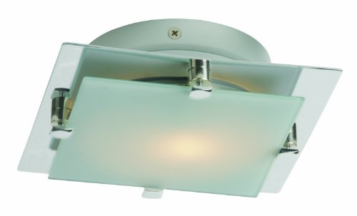 ET2 E53832-09SN Piccolo LED ADA Compliant Frost White Glass Square Flush / Wall Mount, 1-Light 5 Watt, 3H x 7W x 7L, Satin Nickel