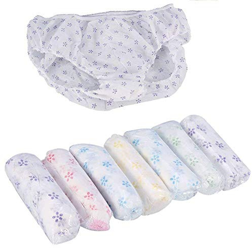 7 Unids/Set Mujeres Desechables Postparto Bragas Ropa Interior Calzoncillos No Tejidos, Braguitas Desechables Postparto(L)