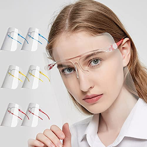 Transparent Protective Visor Suitable for Adults and Children, face Shield face Protection can be Cleaned, Interchangeable and Reusable (with 12 Visors + 6 Glasses Frames) (b)