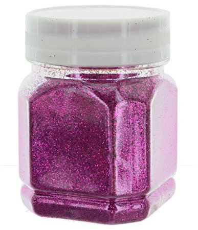 MIK funshopping Schimmernder Glitzerpuder Glitzer-Pulver zum Basteln und Verzieren von Karten, bunter Glitter für Dekoration, (Pink 115g Dose)
