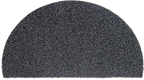 Carpido Fußmatte innen anthrazit halbrund 50x80 cm – Schmutzfangmatte rutschfest – Türmatte außen wetterfest schmutzabweisend - Türvorleger mit Brush-Effekt
