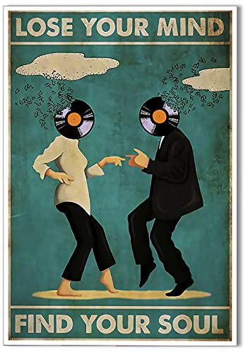 Vintage Classic Movie posters for room aesthetic Spiritual Quotes Lose Your Mind Find Your Soul Canvas Wall Art Cool Music Dance Wall Decor Painting for Bedroom 12x16in Unframed