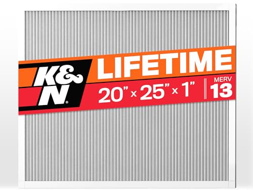 K&N 20 x 25 x 1 HVAC ugnsluftfilter, håller hela livet, tvättbar, Merv 13, det sista HVAC-filtret du någonsin kommer att köpa, andas säkert hemma eller på kontoret, HVC-13-12025