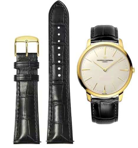 AIYIRUO Correa de Reloj Cuero Correas de Cocodrilo Correas de Cuero Suaves y Duraderas Reemplazan Cadenas de Relojes de Acero Inoxidable Metal Plata Botones de Oro, Hombres y Mujeres (12mm -24mm)