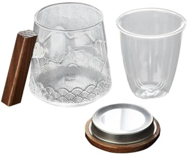 HEMOTON 1 Pc taza de té de flores tazas de té con infusor filtros de café el vasos de vidrio taza de té de vidrio doméstico Copa de vidrio familiar vaso de jugo filtrar taza para beber