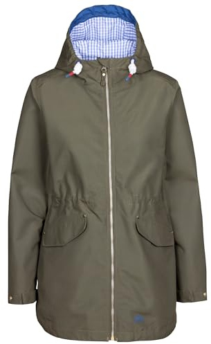 Trespass Womens Waterproof Jacket Longer Length Gingham Lining Finch