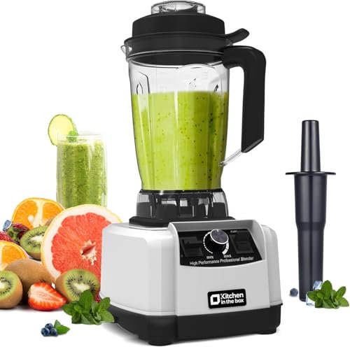 Kitchen in the box High Performance Jug Blender, 2L Large Capacity Smoothie Blenders for Kitchen, Variable Speed Control with Pulse, Smoothie Maker with 8-Leaf 3D Blades, 1500W Easy to Clean (Silver)