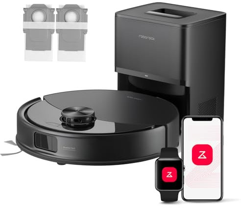roborock Q10 S5+ Set Robot Aspirapolvere con Stazione, 10.000Pa, Panno Sollevabile, Pulizia VibraRise 2.0(3000 volte/min), Anti-groviglio, Evitamento degli Ostacoli, Strategie dei Tappeti, APP, Nero