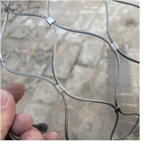 CghhDY Valla de Malla Metálica Galvanizada 304 Malla de Cuerda de Acero Inoxidable Diámetro del Alambre 2mm para Patio, Balcón, Personalizable (1x2m/3.28x6.56ft)