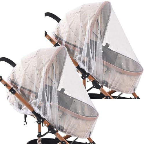 Filet pour poussette - Protection solaire 2 en 1 pour poussette - Couverture totale respirante et légère pour activités de plein air, camping, promenades en voiture