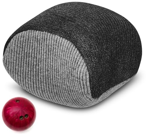Lewtemi 1 Pcs Microfiber Ultra Dry Bowling Grip Ball, Microfiber Bowling Rosin Bags for Hands for Golf Lifting Rock Climbing Tennis Gymnastics (Gray and Black)