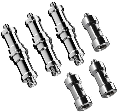 Walimex Set 3X Spigot Gewinde Adapter 3/8 Zoll bis 1/4 Zoll und 3X Spigot Gewinde Adapter 3/8 Zoll auf 1/4 Zoll– Gewindeadapter für Kamera Zubehör und Stativ – Fotostudio Fotoshootings Fotografie
