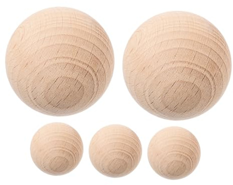 ibasenice 5 Obehandlade Träspelbollar för Croquet och Bowling för Utomhusspel och Diy Projekt Bollar i Bjerk Lönn för Familjeaktiviteter och Sammanhang