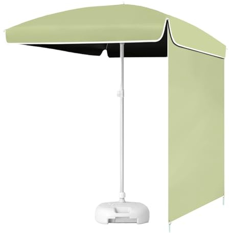 FVTVHEV Sombrilla Jardín Sombrilla Playa Plegable Resistente al Agua y al Sol Altura Ajustable Parasol Rectangular Ideal para Parques Playas y Balcones(Verde,200cm)