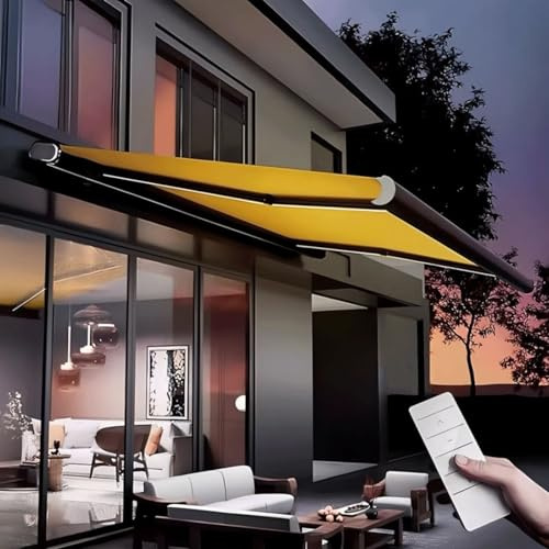Ning retrattile elettrico motorizzato - Alluminu, telecomando, design a cassetta completa, perfetto per dicembre, patio, giardini e balconi - Resistente alle intemperie e Slish Outdoor e Solut