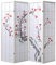 Homestyle4u Paravent 4 teilig Weiß Raumteiler Holz Shoji Reispapier Kirschblüten Shoji